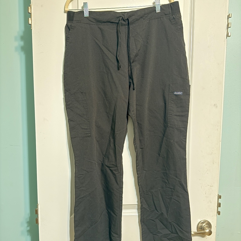 Black stretch scrub pants